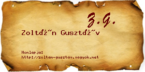 Zoltán Gusztáv névjegykártya